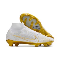 Nike Air Zoom Mercurial Superfly IX Elite FG High Gold White Women/Men Football Boots