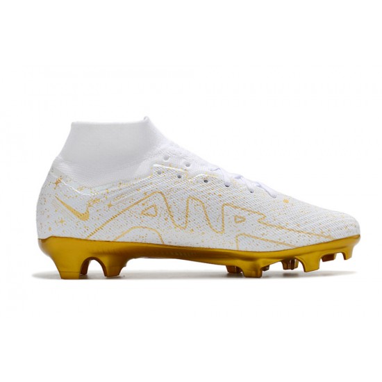 Nike Air Zoom Mercurial Superfly IX Elite FG High Gold White Women/Men Football Boots