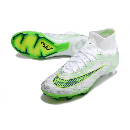 Nike Air Zoom Mercurial Superfly IX Elite FG High Green White Women/Men Football Boots