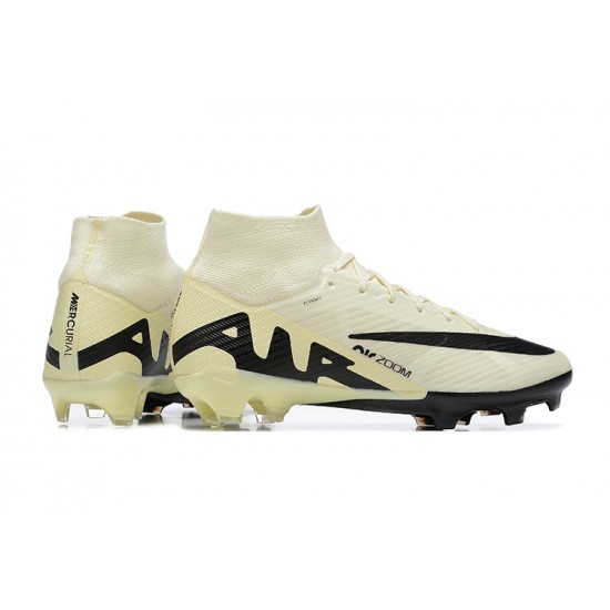 Nike Air Zoom Mercurial Superfly IX Elite FG High Khaki Black Women/Men Football Boots