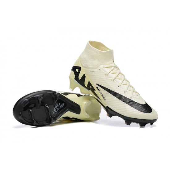 Nike Air Zoom Mercurial Superfly IX Elite FG High Khaki Black Women/Men Football Boots