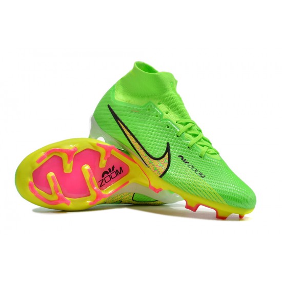 Nike Air Zoom Mercurial Superfly IX Elite FG High Pink Green Women/Men Football Boots