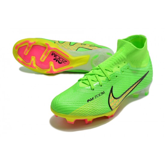 Nike Air Zoom Mercurial Superfly IX Elite FG High Pink Green Women/Men Football Boots