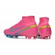 Nike Air Zoom Mercurial Superfly IX Elite FG High Pink Turqoise Women/Men Football Boots