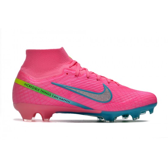 Nike Air Zoom Mercurial Superfly IX Elite FG High Pink Turqoise Women/Men Football Boots