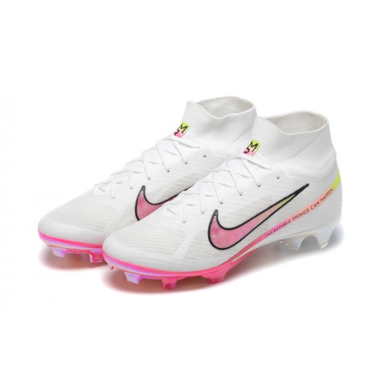 Nike Air Zoom Mercurial Superfly IX Elite FG High Pink White Women/Men Football Boots