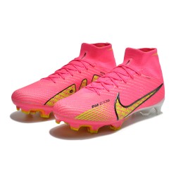 Nike Air Zoom Mercurial Superfly IX Elite FG High Pink Yellow Women/Men Football Boots