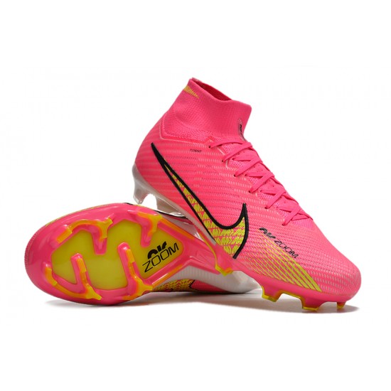 Nike Air Zoom Mercurial Superfly IX Elite FG High Pink Yellow Women/Men Football Boots