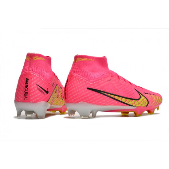 Nike Air Zoom Mercurial Superfly IX Elite FG High Pink Yellow Women/Men Football Boots