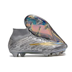 Nike Air Zoom Mercurial Superfly IX Elite FG High Silver Gold Women/Men Football Boots