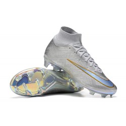 Nike Air Zoom Mercurial Superfly IX Elite FG High Silver Women/Men Football Boots