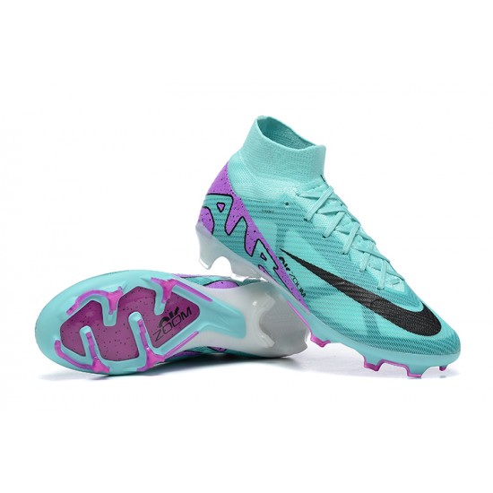 Nike Air Zoom Mercurial Superfly IX Elite FG High Turqoise Purple Women/Men Football Boots