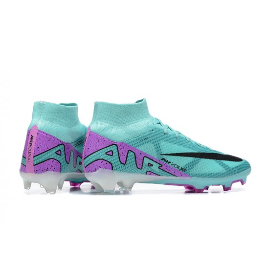 Nike Air Zoom Mercurial Superfly IX Elite FG High Turqoise Purple Women/Men Football Boots