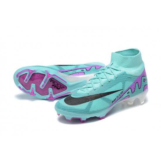 Nike Air Zoom Mercurial Superfly IX Elite FG High Turqoise Purple Women/Men Football Boots