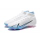 Nike Air Zoom Mercurial Superfly IX Elite FG High White Blue Men Football Boots