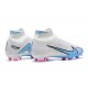 Nike Air Zoom Mercurial Superfly IX Elite FG High White Blue Men Football Boots