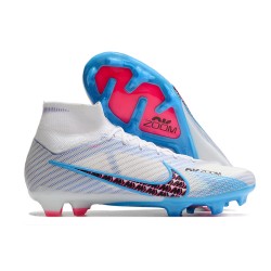 Nike Air Zoom Mercurial Superfly IX Elite FG High White Blue Pink Women/Men Football Boots