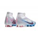 Nike Air Zoom Mercurial Superfly IX Elite FG High White Blue Pink Women/Men Football Boots