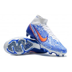 Nike Air Zoom Mercurial Superfly IX Elite FG High White Blue Women/Men Football Boots