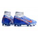 Nike Air Zoom Mercurial Superfly IX Elite FG High White Blue Women/Men Football Boots
