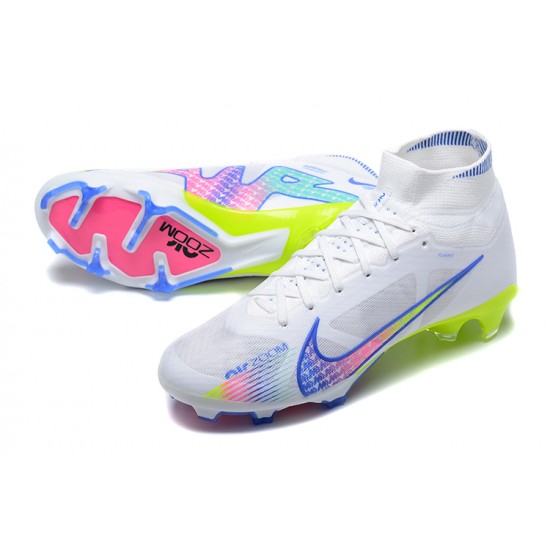Nike Air Zoom Mercurial Superfly IX Elite FG High White Multi Women/Men Football Boots