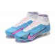 Nike Air Zoom Mercurial Superfly IX Elite FG High White Pink Blue Men Football Boots