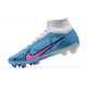 Nike Air Zoom Mercurial Superfly IX Elite FG High White Pink Blue Men Football Boots