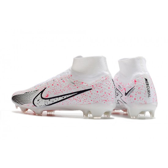 Nike Air Zoom Mercurial Superfly IX Elite FG High White Pink Women/Men Football Boots