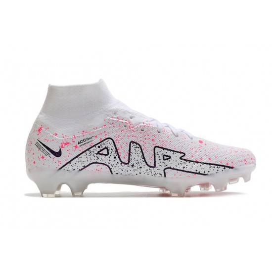 Nike Air Zoom Mercurial Superfly IX Elite FG High White Pink Women/Men Football Boots