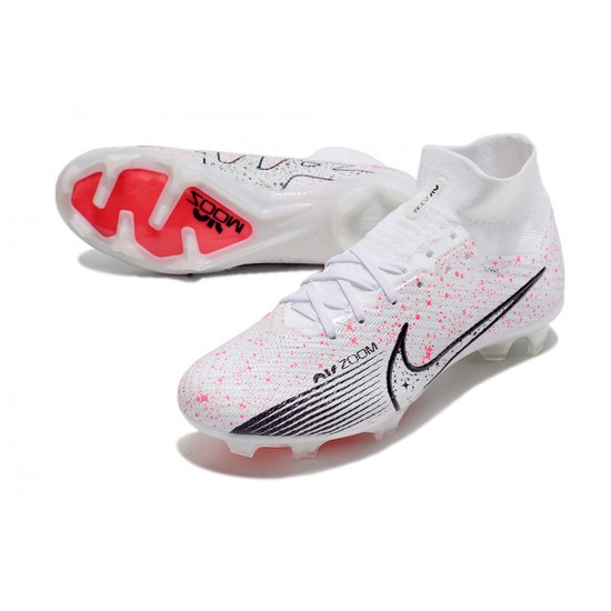 Nike Air Zoom Mercurial Superfly IX Elite FG High White Pink Women/Men Football Boots