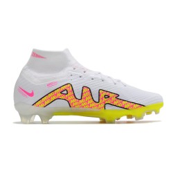 Nike Air Zoom Mercurial Superfly IX Elite FG High White Pink Yellow Women/Men Football Boots