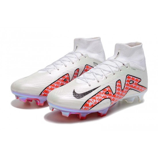 Nike Air Zoom Mercurial Superfly IX Elite FG High White Purple Pink Women/Men Football Boots