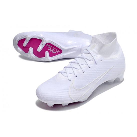 Nike Air Zoom Mercurial Superfly IX Elite FG High White Purple Women/Men Football Boots