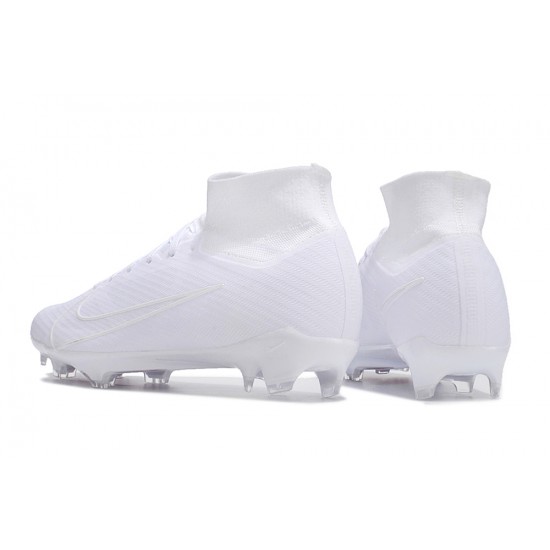 Nike Air Zoom Mercurial Superfly IX Elite FG High White Purple Women/Men Football Boots