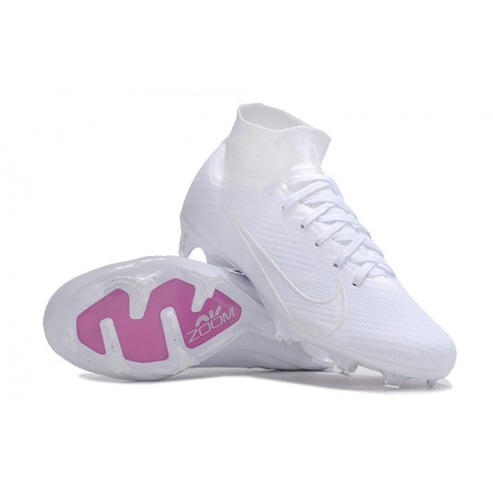 Nike Air Zoom Mercurial Superfly IX Elite FG High White Purple Women/Men Football Boots