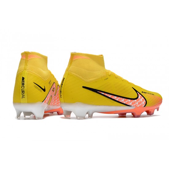 Nike Air Zoom Mercurial Superfly IX Elite FG High Yellow Orange Women/Men Football Boots