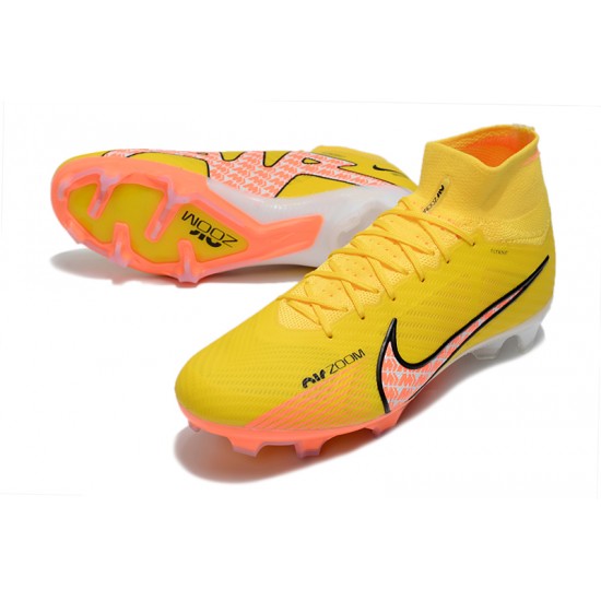 Nike Air Zoom Mercurial Superfly IX Elite FG High Yellow Orange Women/Men Football Boots