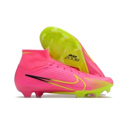 Nike Air Zoom Mercurial Superfly IX Elite FG High Yellow Pink Women/Men Football Boots