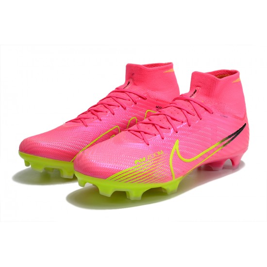 Nike Air Zoom Mercurial Superfly IX Elite FG High Yellow Pink Women/Men Football Boots