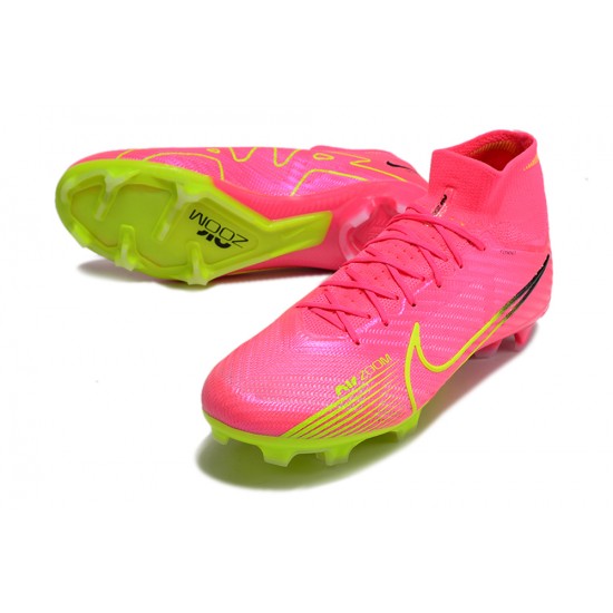 Nike Air Zoom Mercurial Superfly IX Elite FG High Yellow Pink Women/Men Football Boots