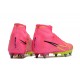 Nike Air Zoom Mercurial Superfly IX Elite SG High Pink Green Men Football Boots