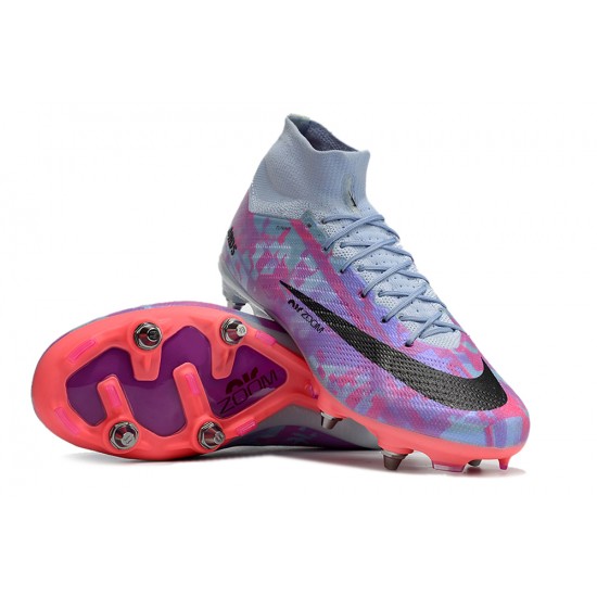 Nike Air Zoom Mercurial Superfly IX Elite SG High Purple Grey Men Football Boots