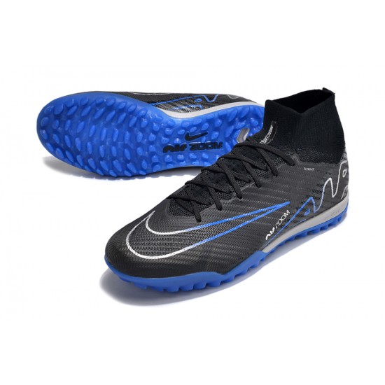 Nike Air Zoom Mercurial Superfly IX Elite TF High Black Dark Blue Women/Men Football Boots