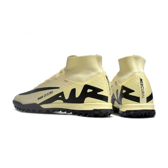 Nike Air Zoom Mercurial Superfly IX Elite TF High Black Gold Women/Men Football Boots