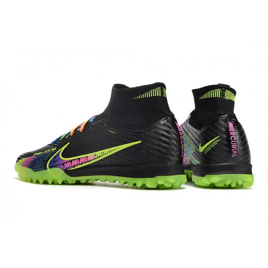 Nike Air Zoom Mercurial Superfly IX Elite TF High Black Green Women/Men Football Boots