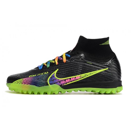 Nike Air Zoom Mercurial Superfly IX Elite TF High Black Green Women/Men Football Boots
