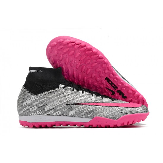 Nike Air Zoom Mercurial Superfly IX Elite TF High Black Grey Pink Women/Men Football Boots