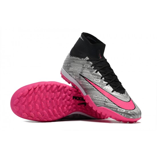 Nike Air Zoom Mercurial Superfly IX Elite TF High Black Grey Pink Women/Men Football Boots