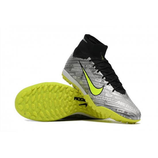 Nike Air Zoom Mercurial Superfly IX Elite TF High Black Grey Yellow Women/Men Football Boots