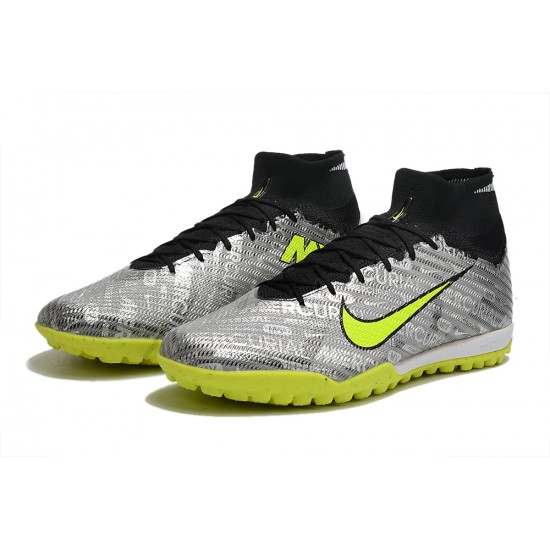 Nike Air Zoom Mercurial Superfly IX Elite TF High Black Grey Yellow Women/Men Football Boots